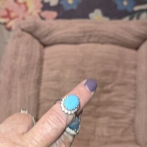 Turquoise and Silver Women's Ring